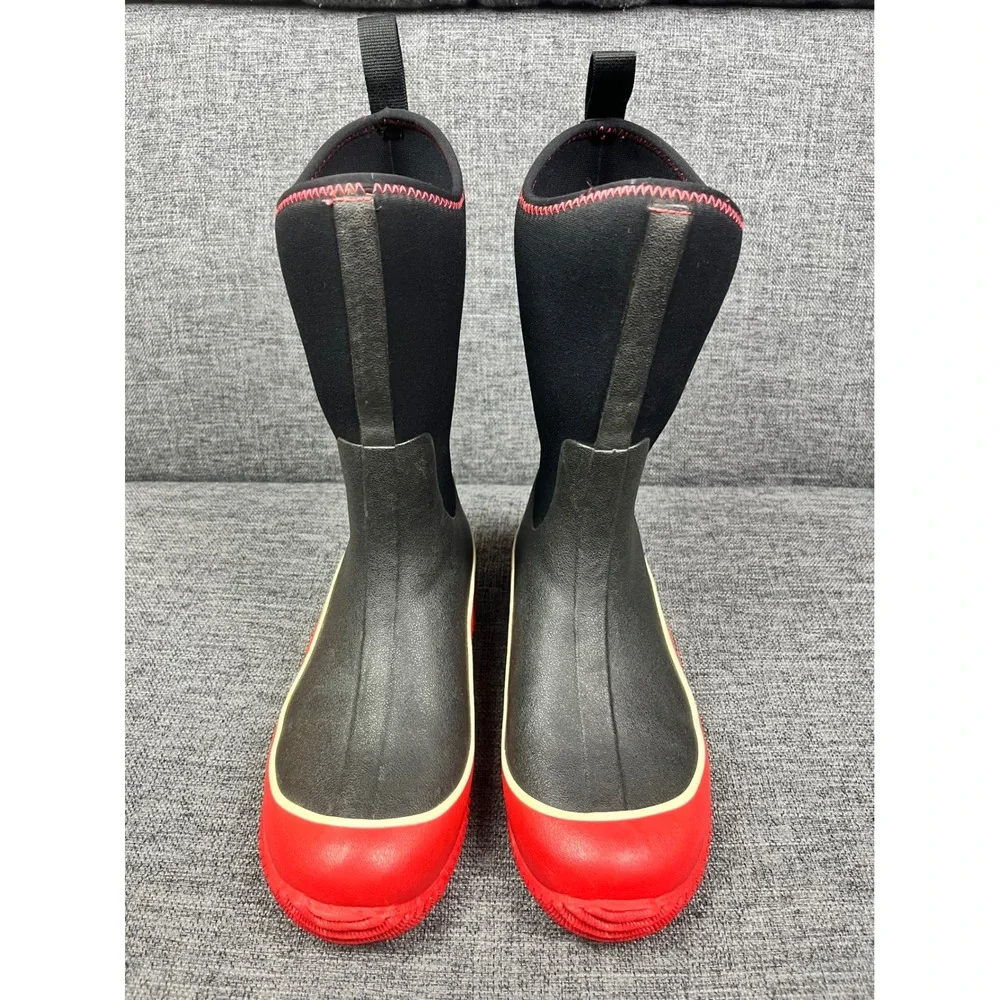The Original Muck Boot Company Hale Kids Size 6 Black Red Waterproof Boots